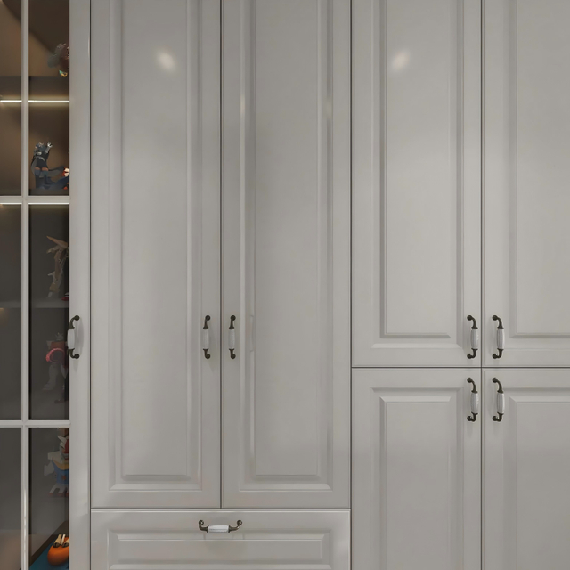 Классическая белая схема спальни гардероб