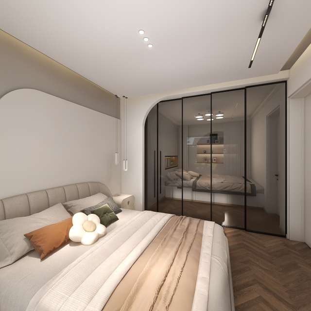 Белый гардеробной дизайн дуговой формы