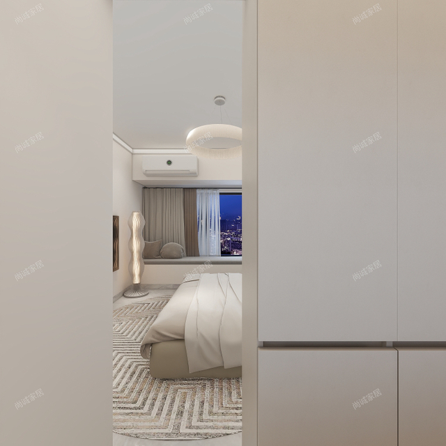 Минималистский стиль спальни прочный гардероб